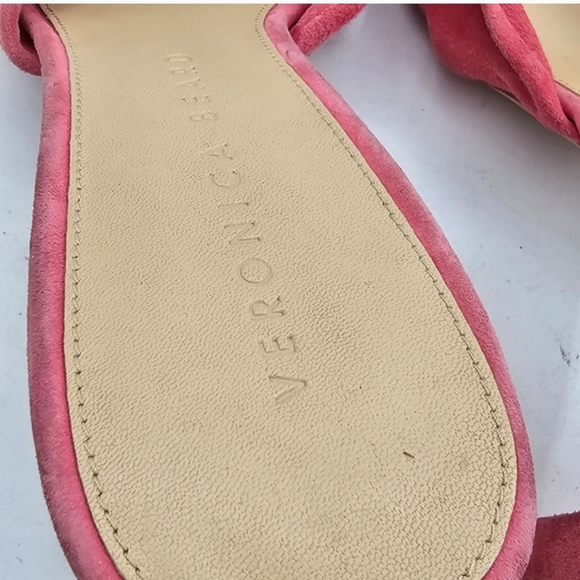 Veronica Beard Women’s Ganita Knot-Front Slides Size 9 Pink Suede Sandals - Picture 7 of 13